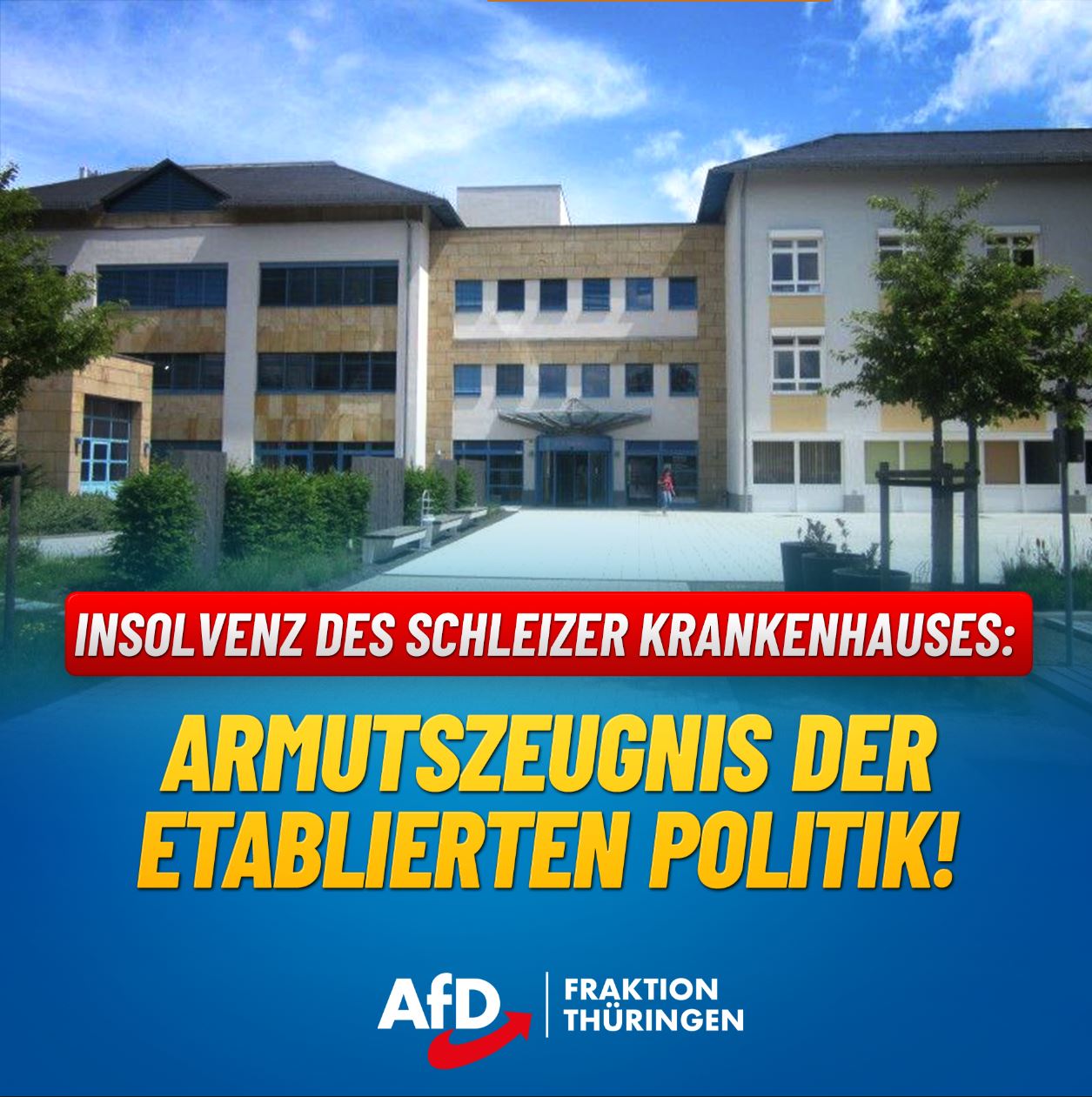 Insolvenz des Krankenhauses in Schleiz ist politisches Armutszeugnis