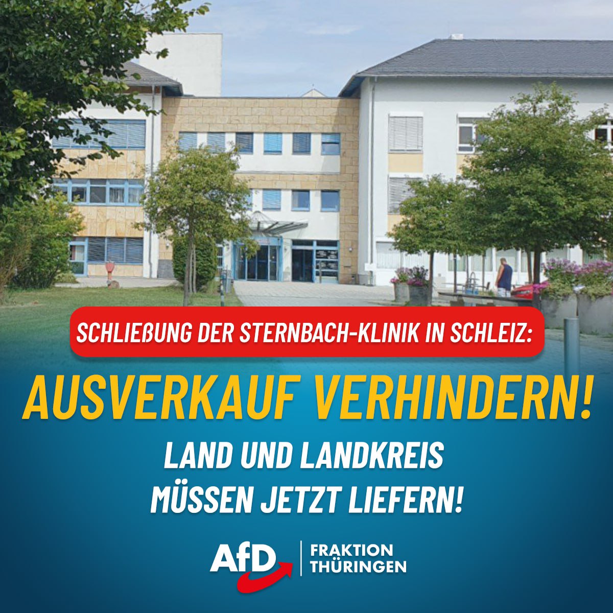 Ausverkauf des Schleizer Krankenhauses verhindern – Land und Landkreis müssen jetzt liefern!
