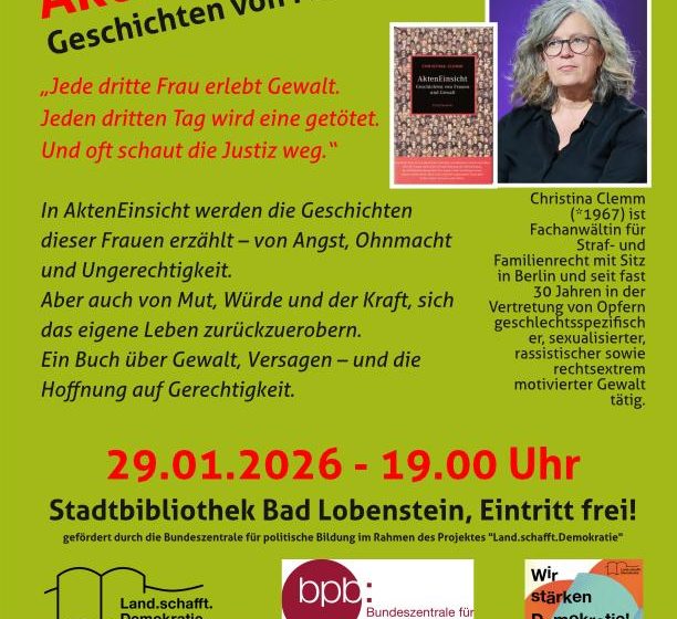 Christina Clemm liest aus „AktenEinsicht – Geschichten von Frauen und Gewalt“