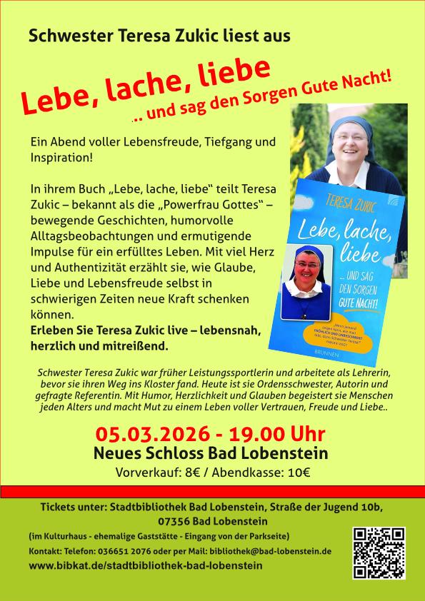 Erleben Sie die „Power-Nonne“ live: Ein Abend voller Lebensfreude mit Schwester Teresa Zukic!