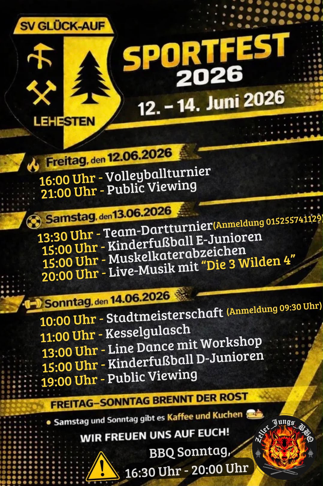 Sportfest des SV „Glückauf Lehesten“ e. V. vom 12. bis 14. Juni 2026